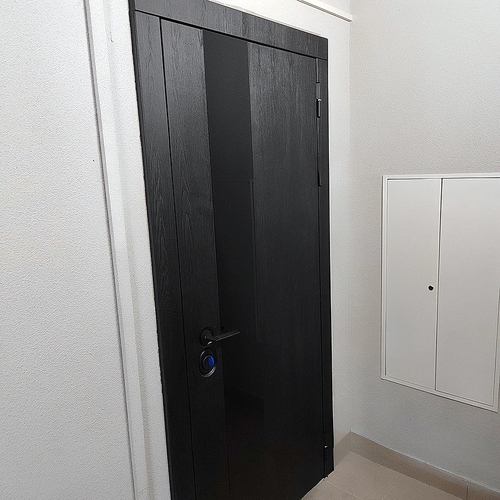 Черная дверь с МДФ Черная дверь с МДФ