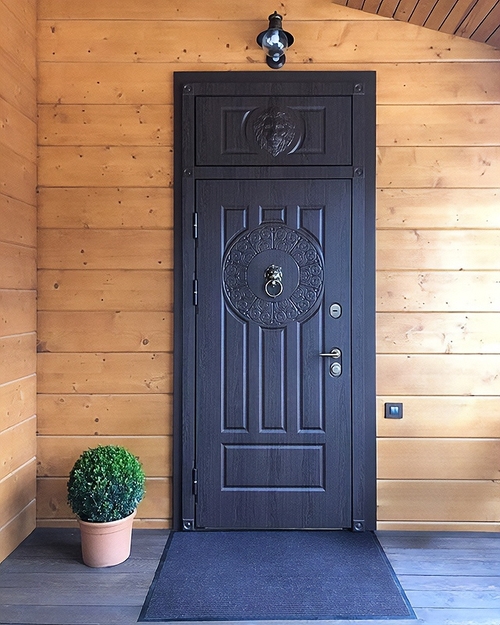 Дверь с фрамугой и кнокером Дверь с фрамугой и кнокером