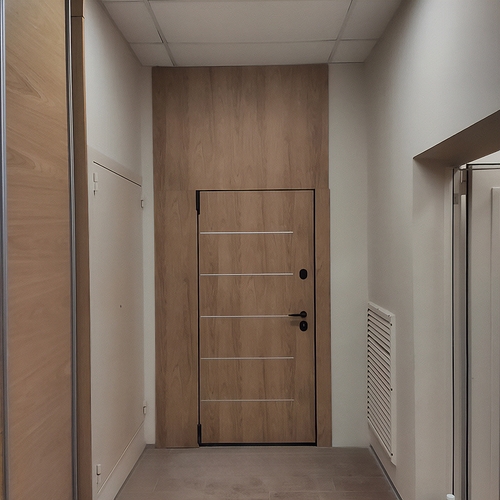 Нестандартная дверь с МДФ «орех» для квартиры Нестандартная дверь с МДФ «орех» для квартиры