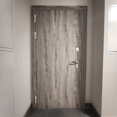 Квартирная дверь с МДФ шпон Квартирная дверь с МДФ шпон