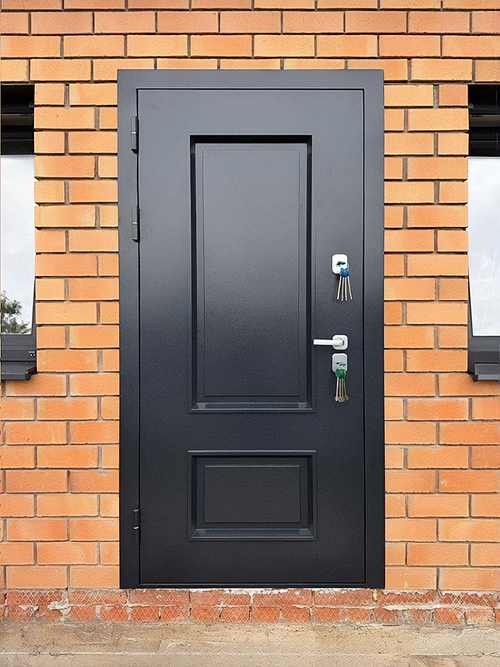 Дверь с металлобагетом снаружи Дверь с металлобагетом снаружи