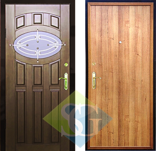 Дверь массив дуба с коваными элементами и ламинатом Дверь массив дуба с коваными элементами и ламинатом