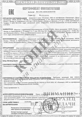 Сертификат на двери противопожарные однопольные и двупольные с остеклением более 25%