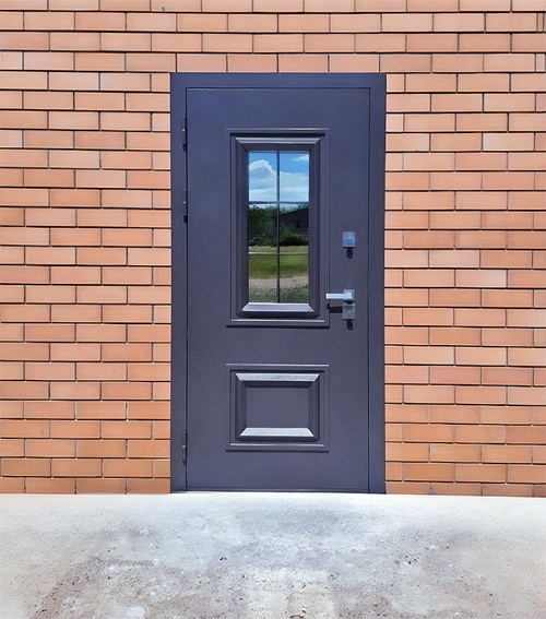 Остекленная дверь с металлобагетом Остекленная дверь с металлобагетом