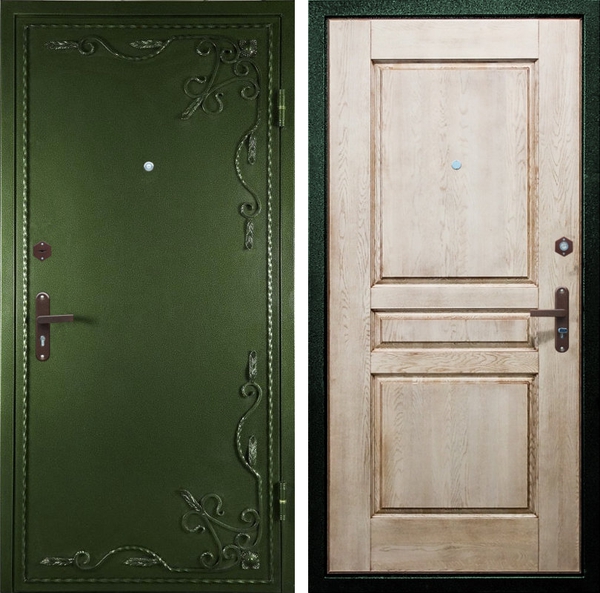 Дверь порошковое напыление с ковкой и массив дуба (16 мм) Дверь порошковое напыление с ковкой и массив дуба (16 мм)