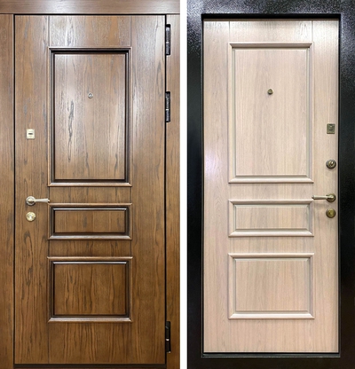 Изготовление входных дверей МДФ с багетной раскладкой