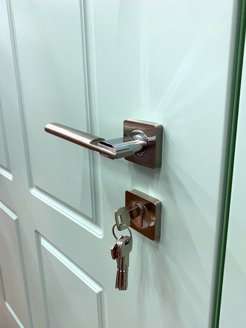 Замок и ручка, вид спереди Замок и ручка, вид спереди