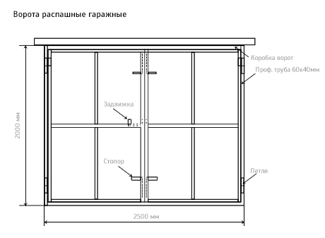 Металлические гаражные ворота без калитки Металлические гаражные ворота без калитки